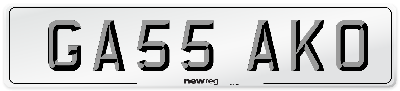 GA55 AKO Number Plate from New Reg